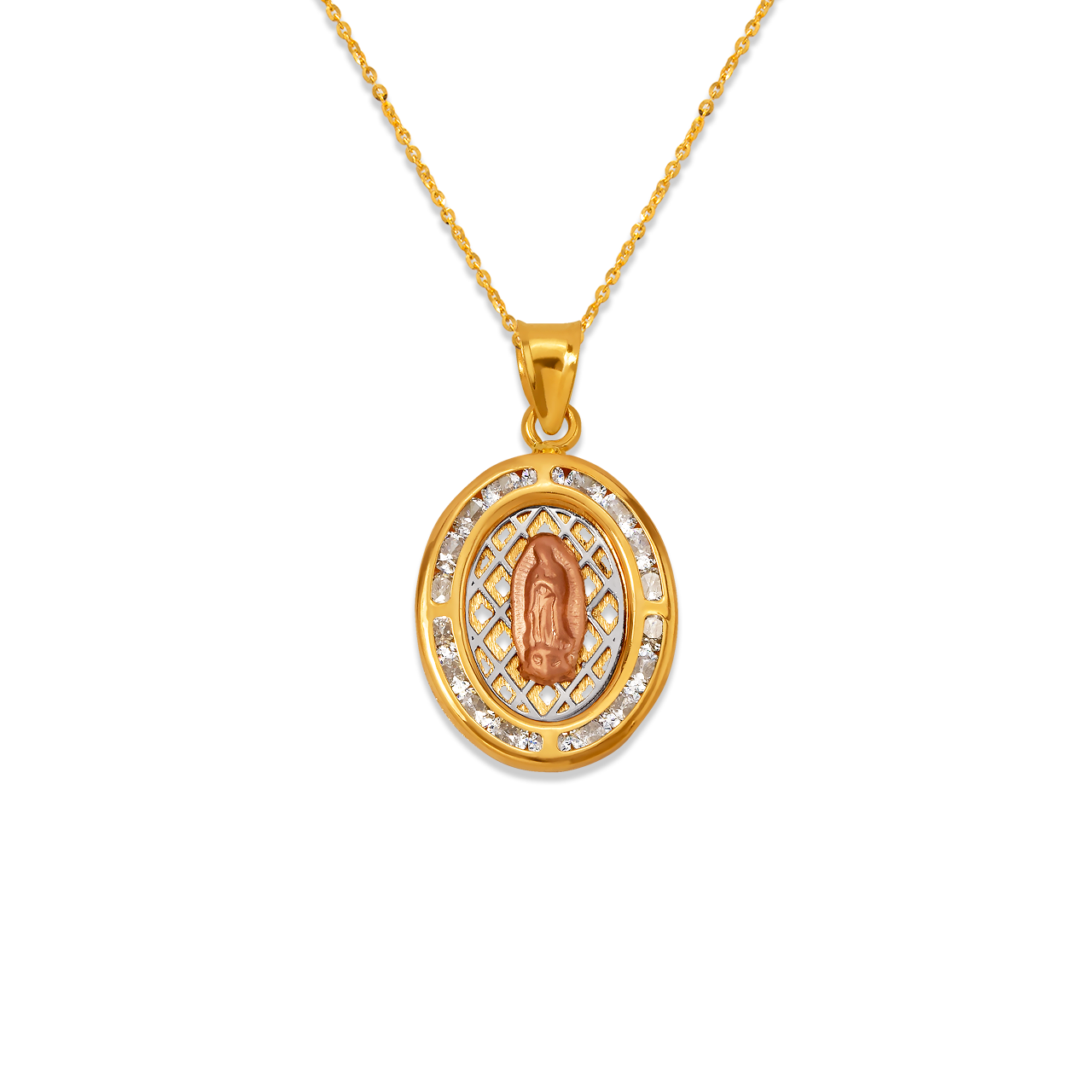 Oval Guadalupe CZ Pendant