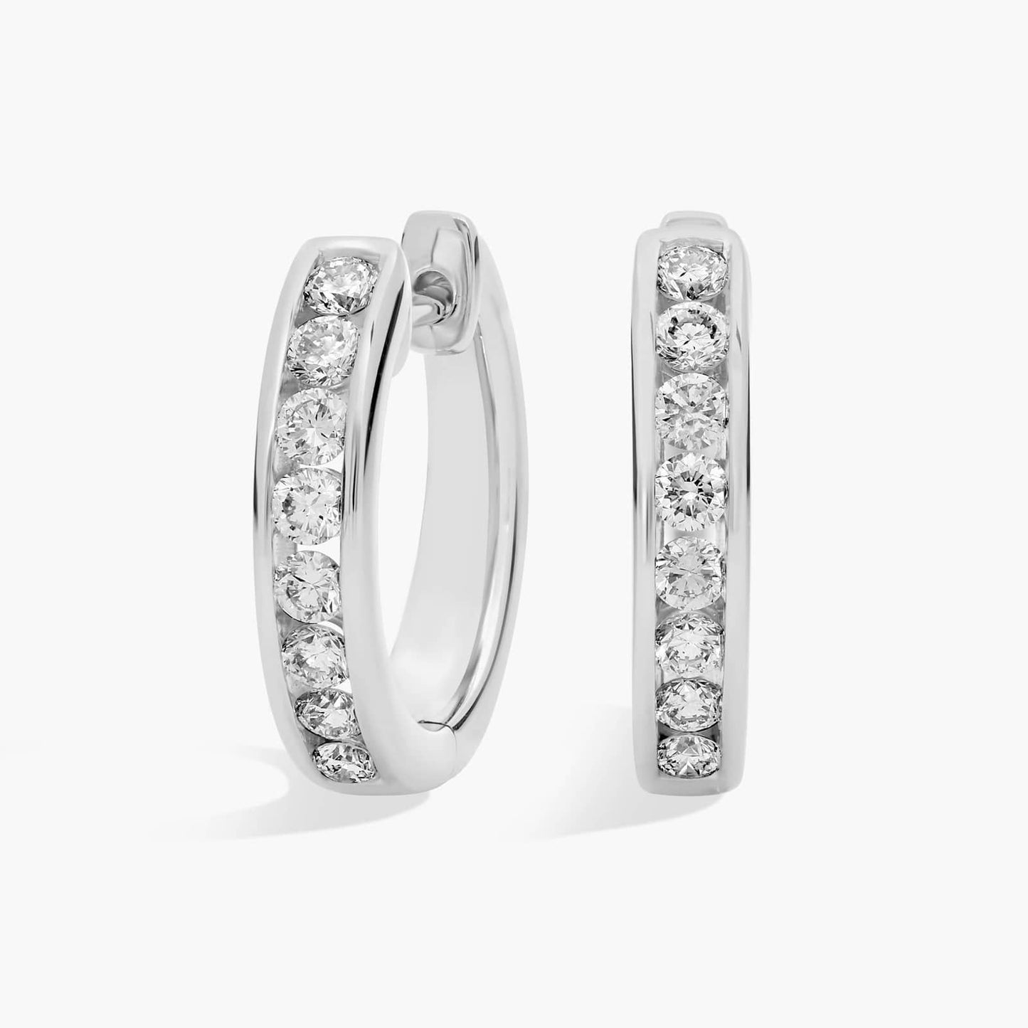 Diamond Channel Hoop Earrings