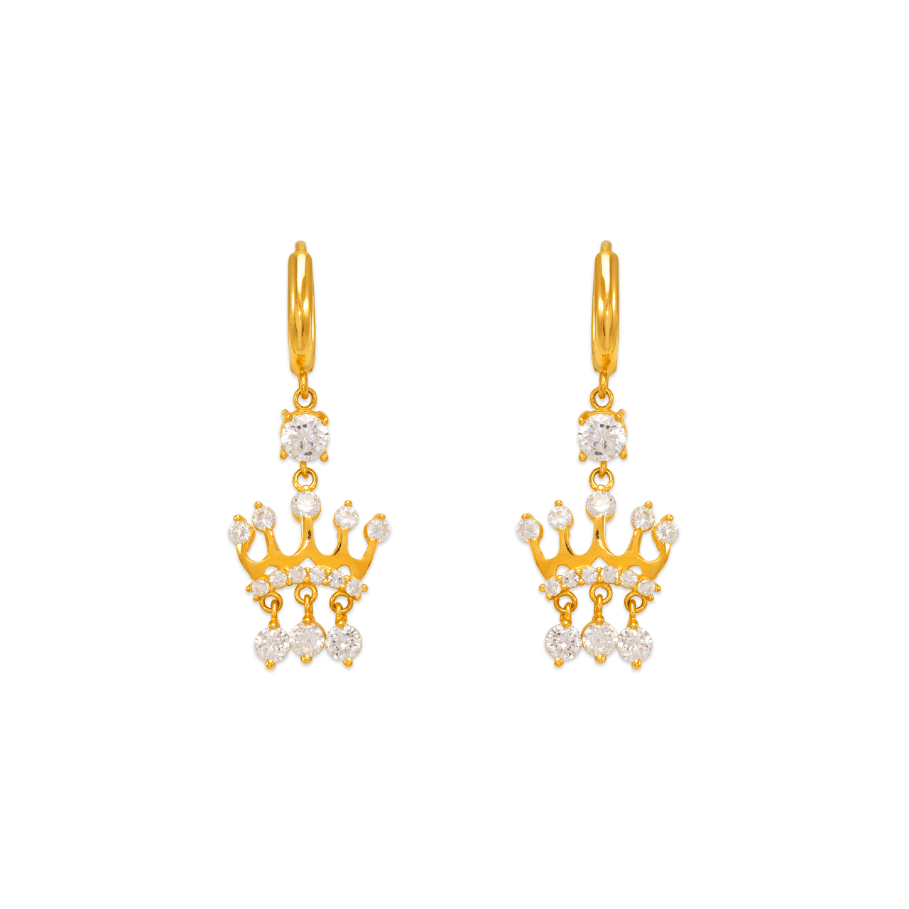 Fancy Crown CZ Earrings