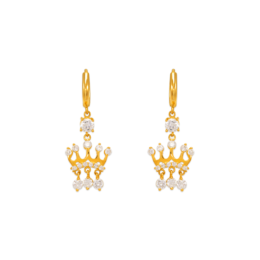 Fancy Crown CZ Earrings