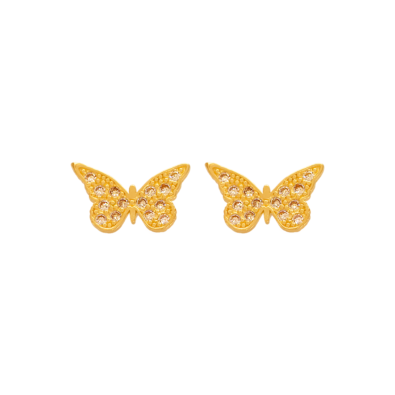 Butterfly Pave CZ Stud Earrings