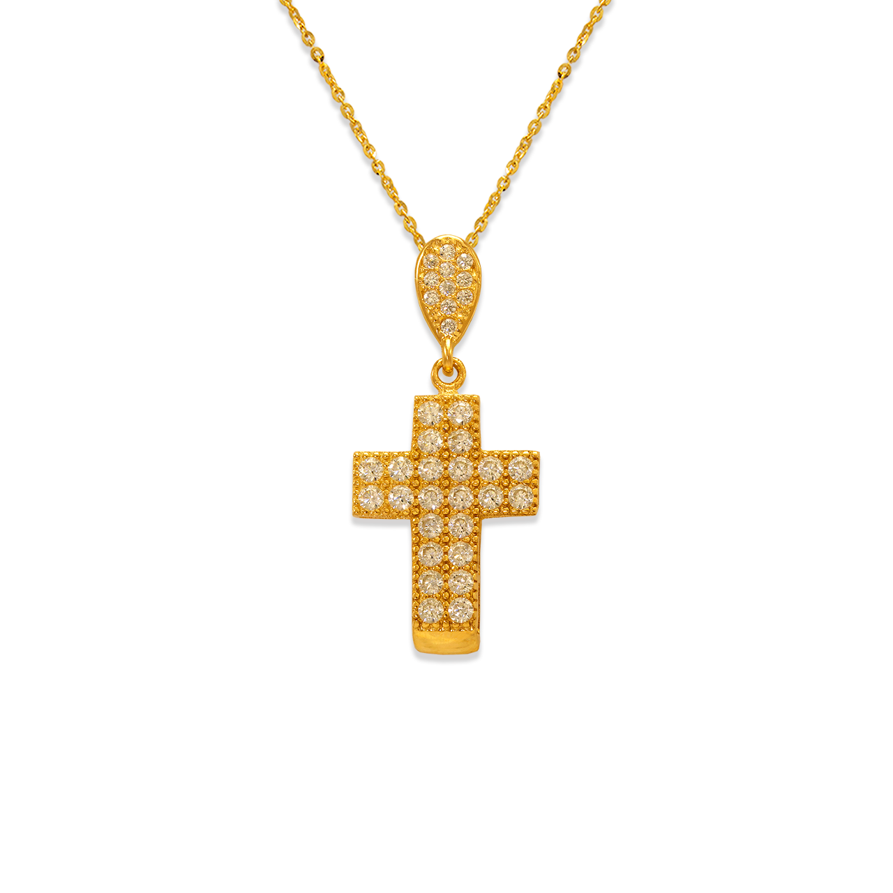 Fancy Cross CZ Pendant