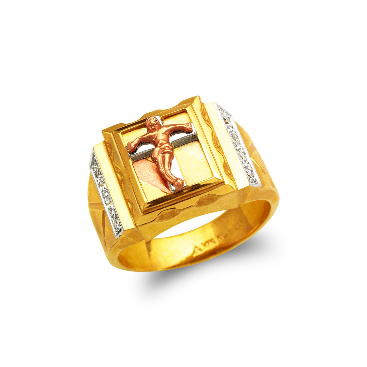 Men's Fancy Jesus Cross CZ Ring