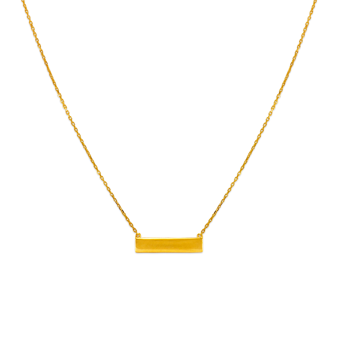 Fancy Plain Bar Necklace