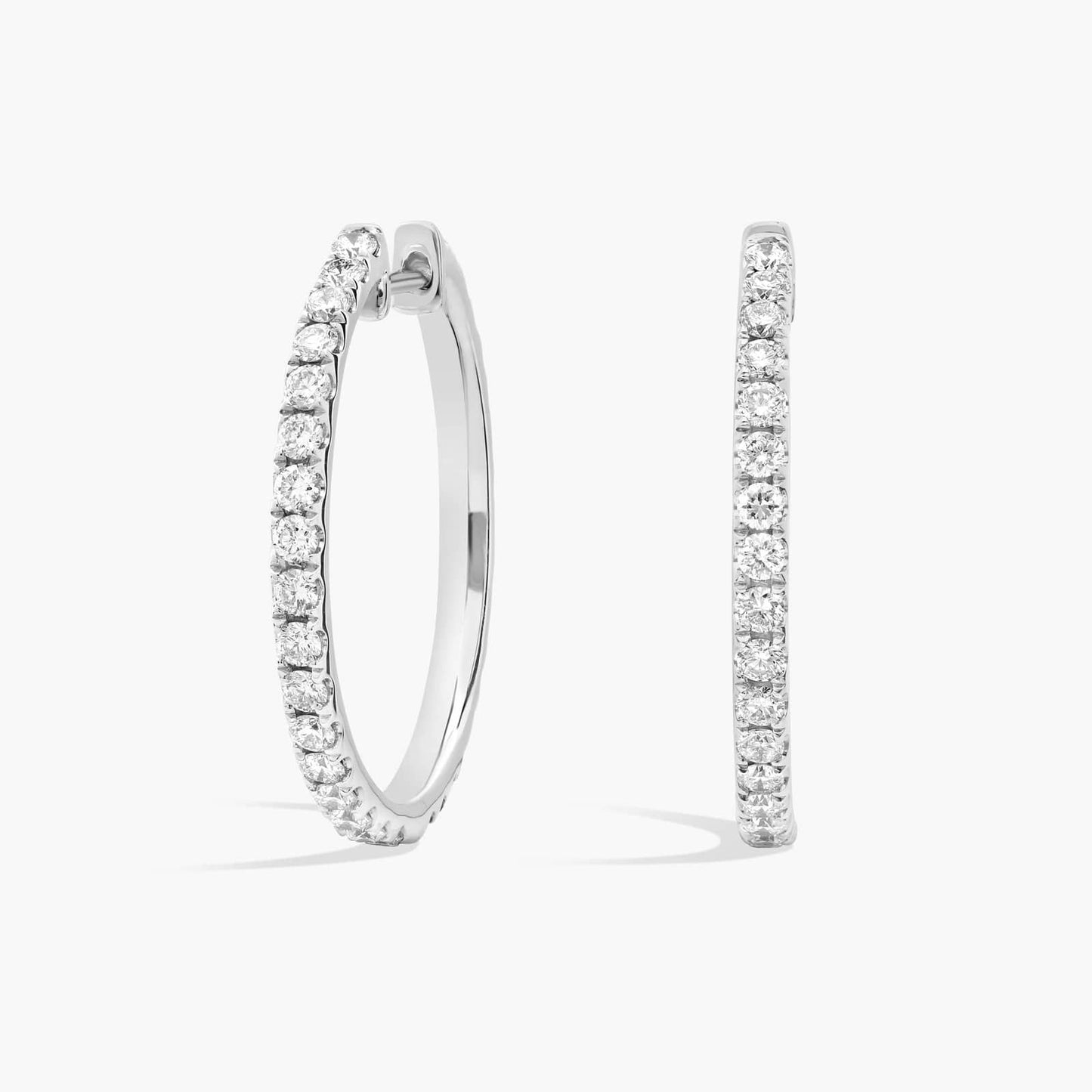 Round Diamond Hoop Earrings