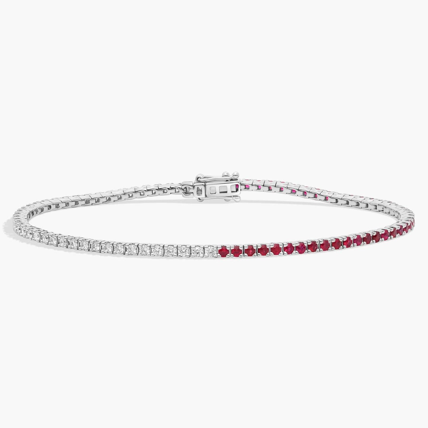 Half And Half Round Diamond Tennis Bracelet