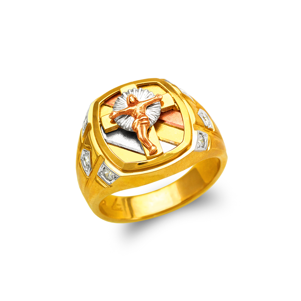 Men's Fancy Jesus Cross CZ Ring