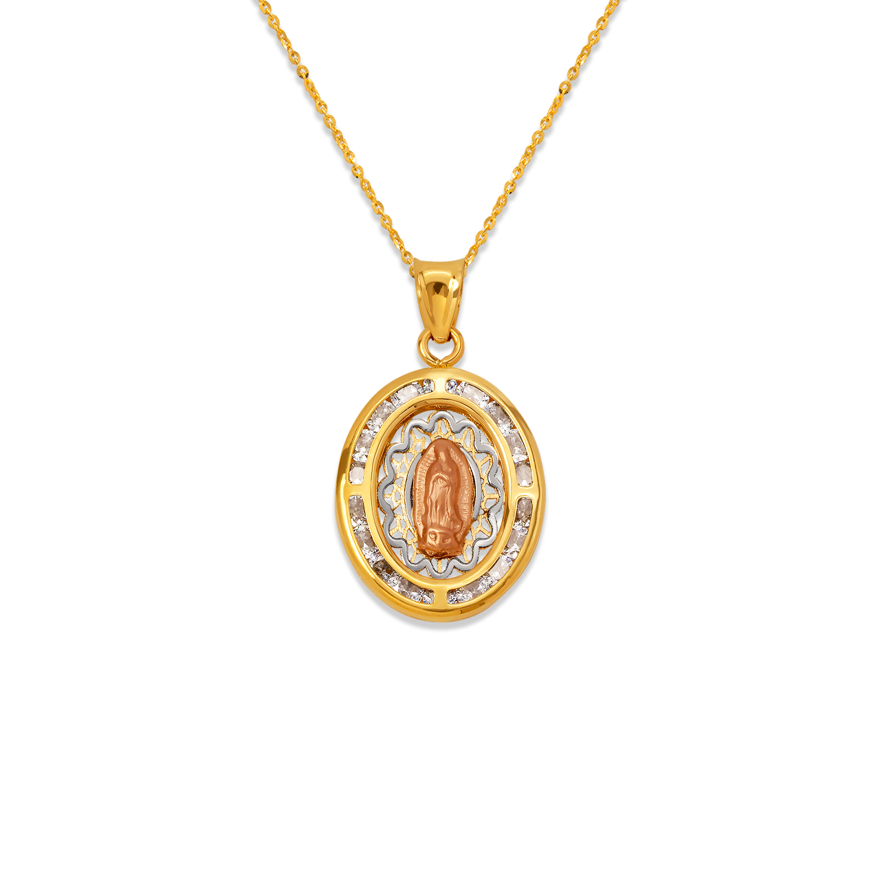 Oval Guadalupe CZ Pendant