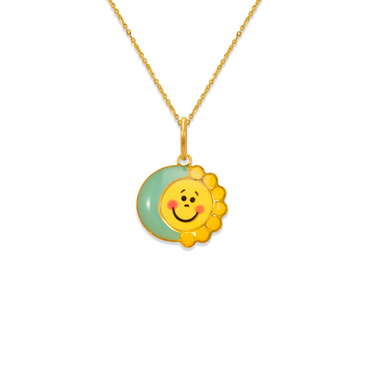 Sun & Moon Enamel Pendant