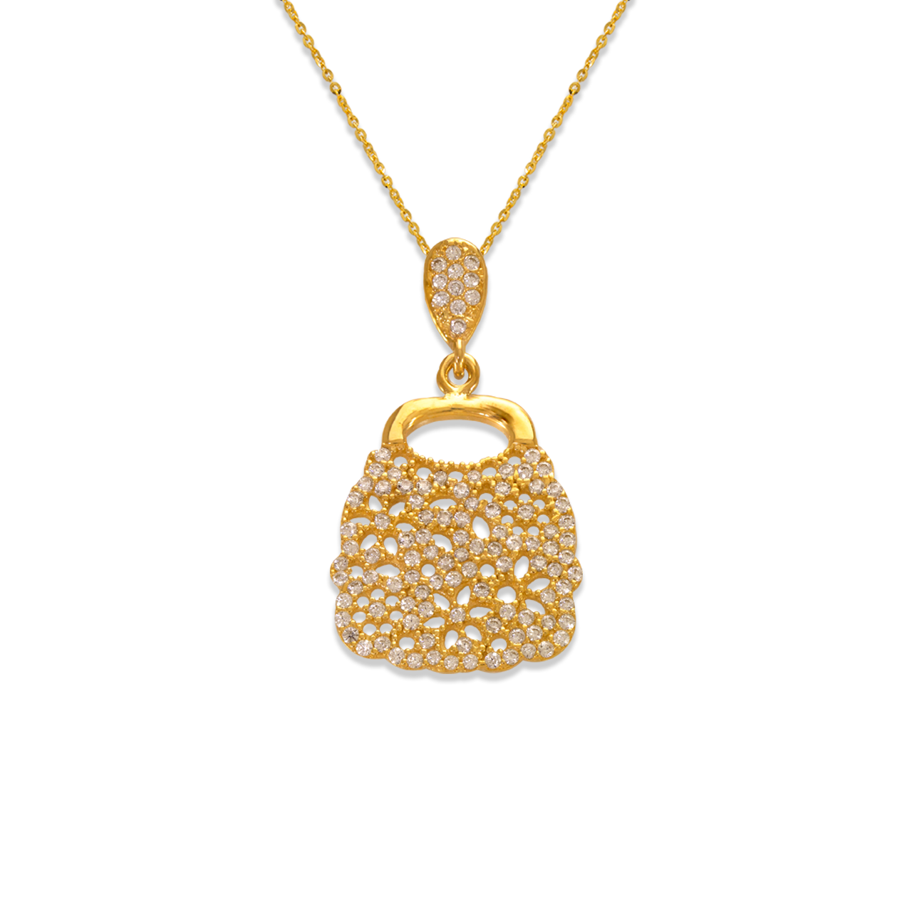 Fancy Handbag CZ Pendant