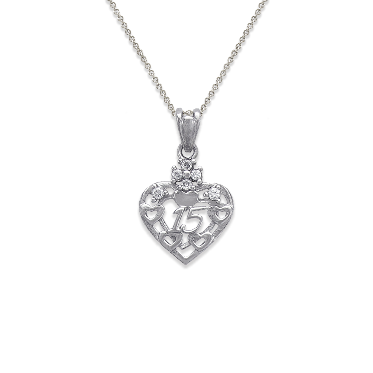 15 Anos Heart CZ Pendant