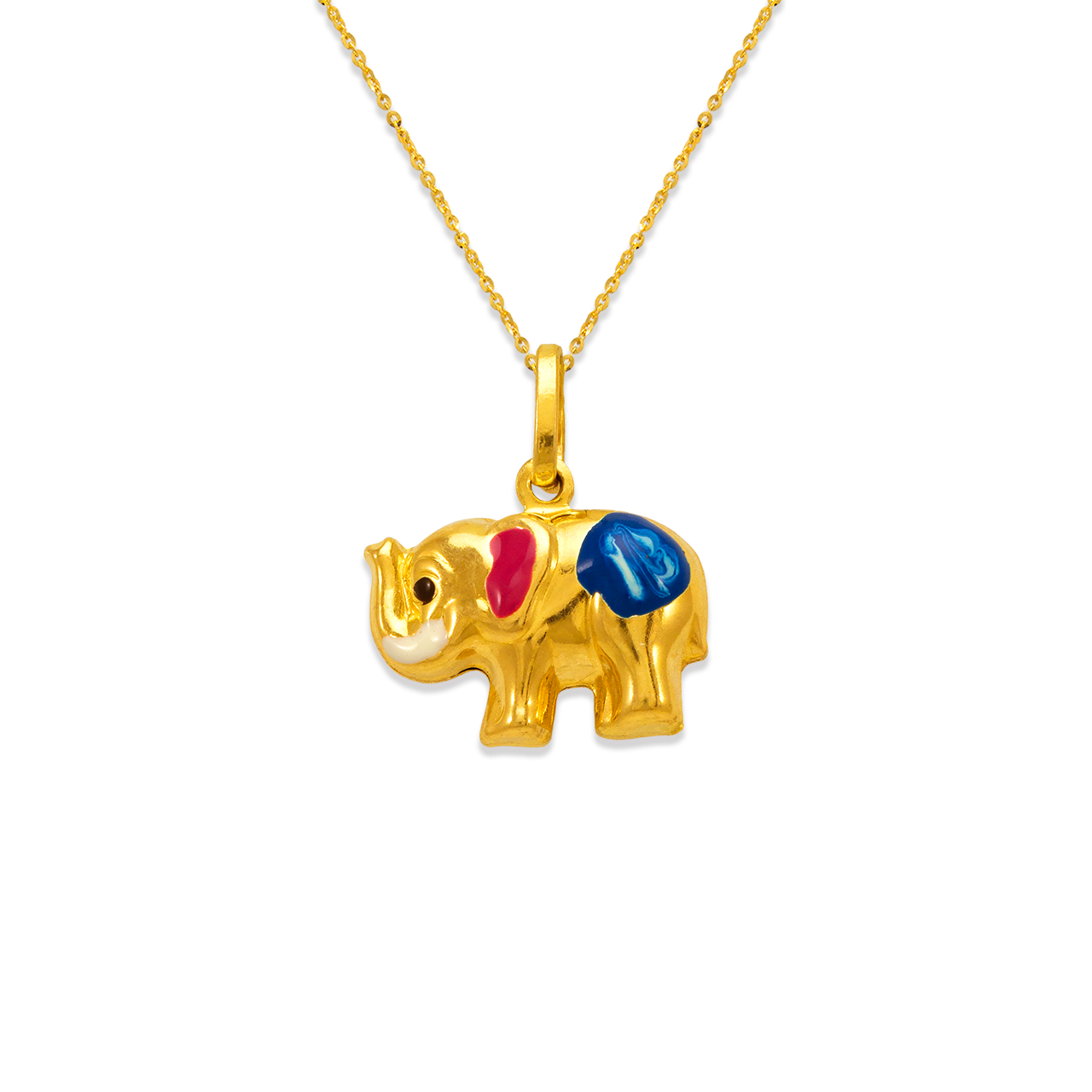 Elephant Enamel Charm Pendant