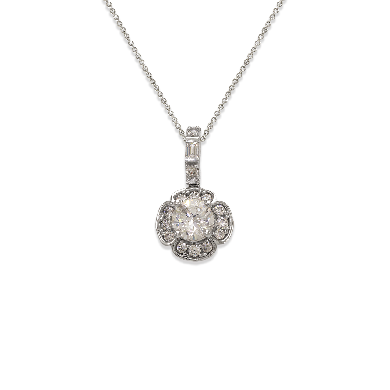 Fancy Flower CZ Pendant