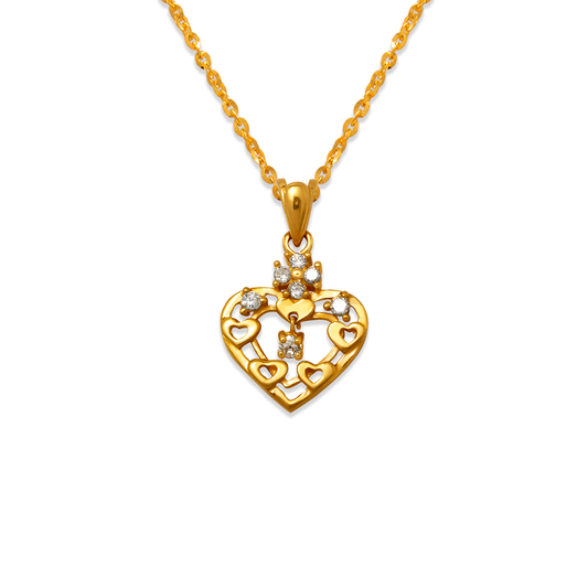 High Polished Heart CZ Pendant