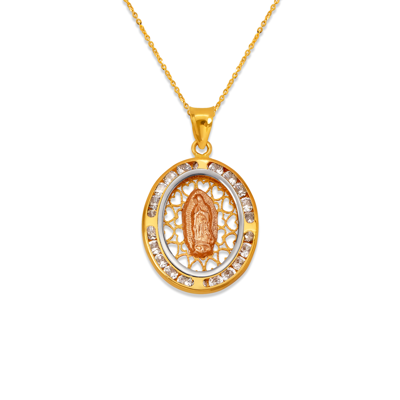 Oval Guadalupe CZ Pendant