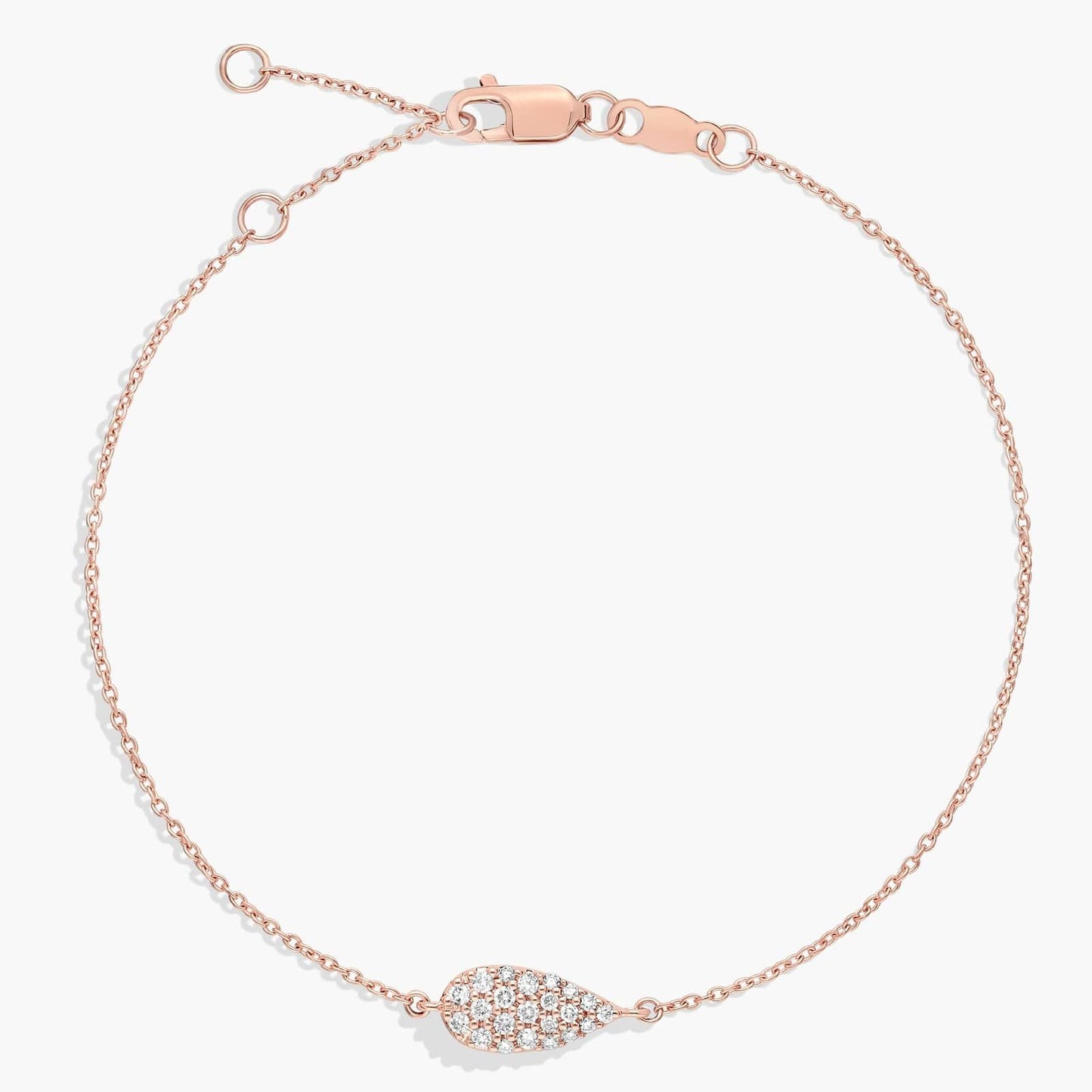 Pavé Diamond Pear Chain Bracelet