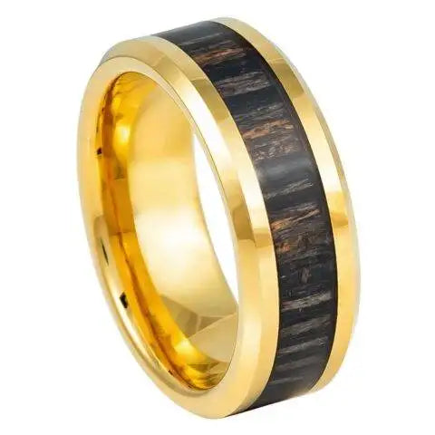 Yellow IP Plated Zebra Wood Inlay