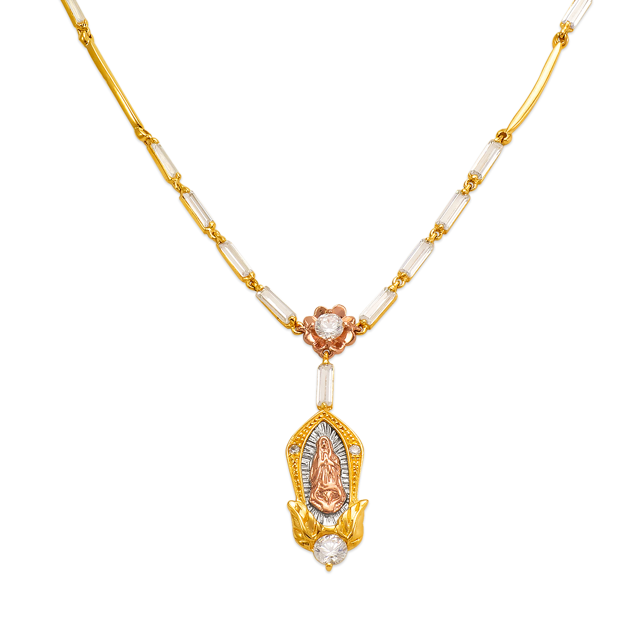 Fancy Guadalupe CZ Necklace