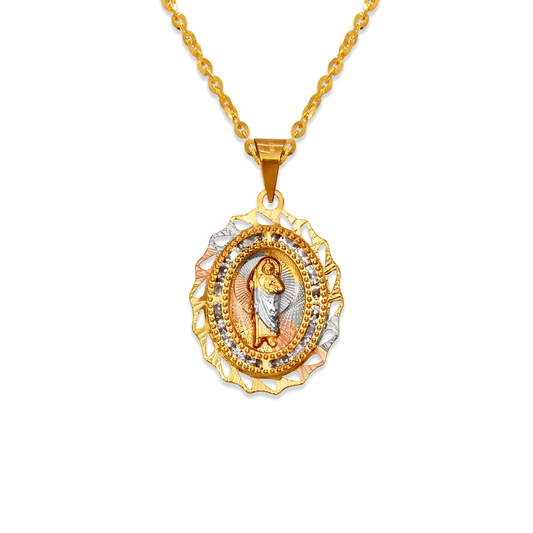 Oval San Judas CZ Pendant