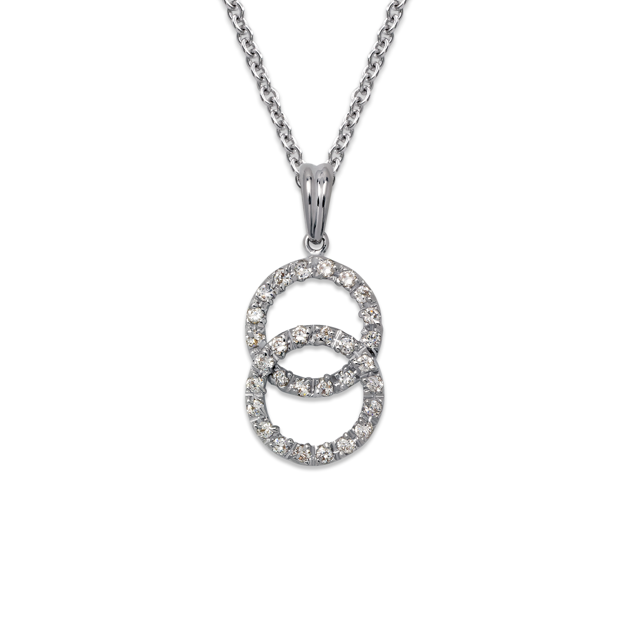 Double Circle CZ Pendant