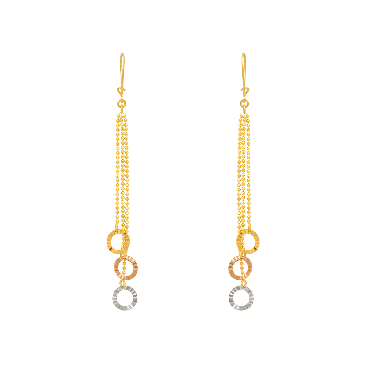 Dangling Three Ring Earrings