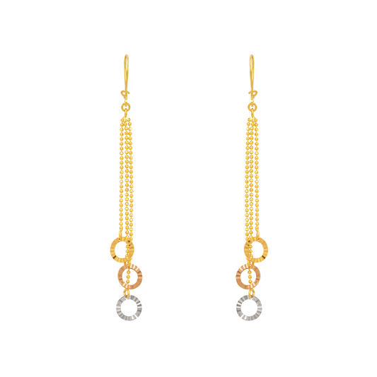 Dangling Three Ring Earrings