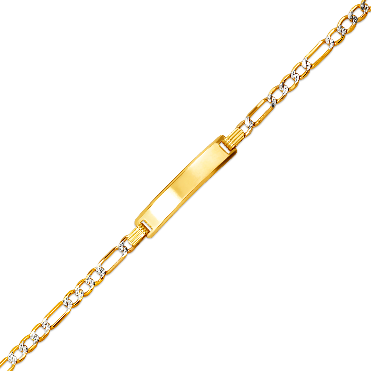 Kids Hollow Figaro Pave ID Bracelet