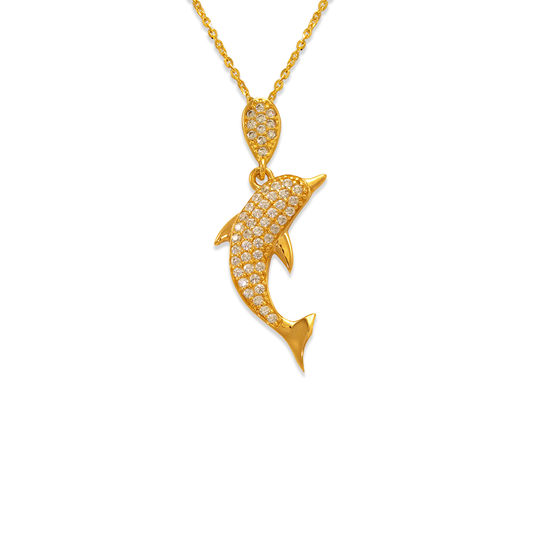 Fancy Dolphin CZ Pendant