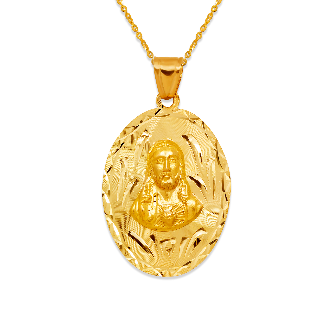 Oval Sacred Heart Scapular Pendant