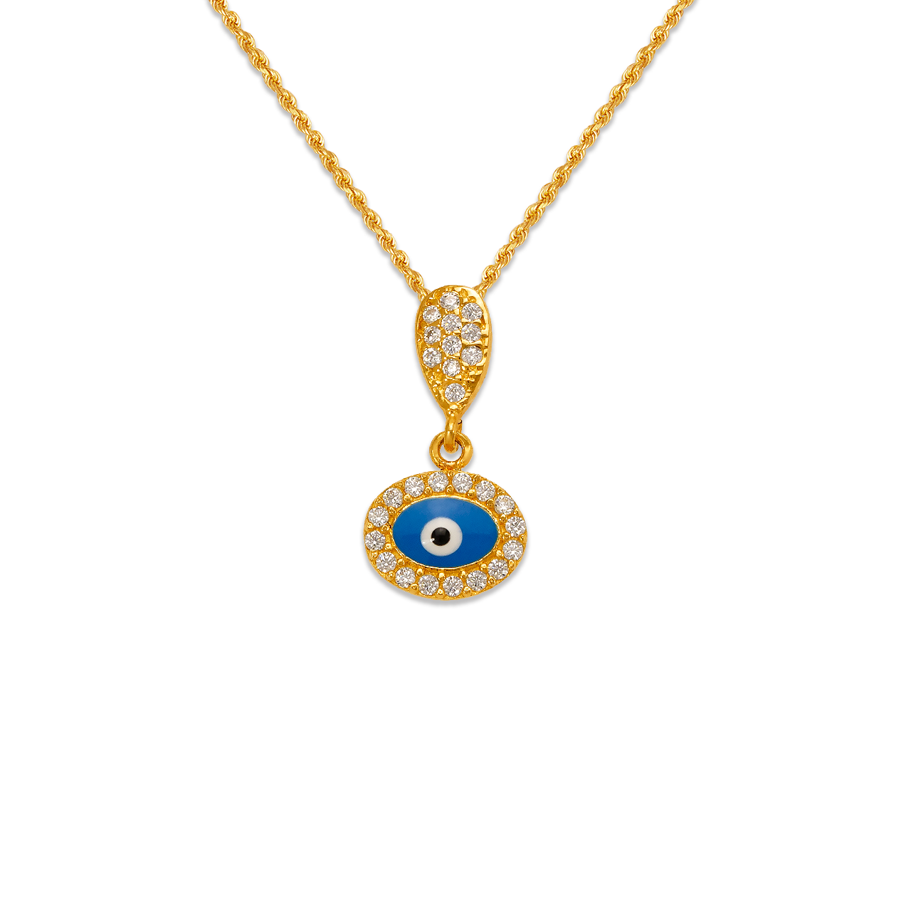 Fancy Evil Eye CZ Pendant