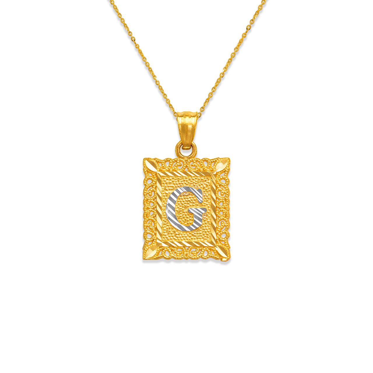 Initial Letter Framed Pendant