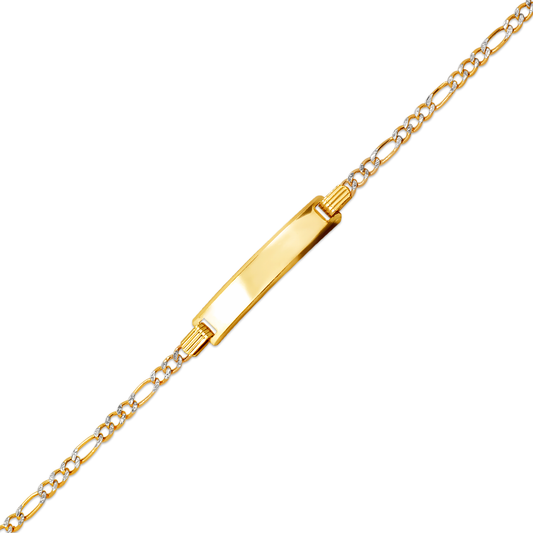 Kids Hollow Figaro Pave ID Bracelet