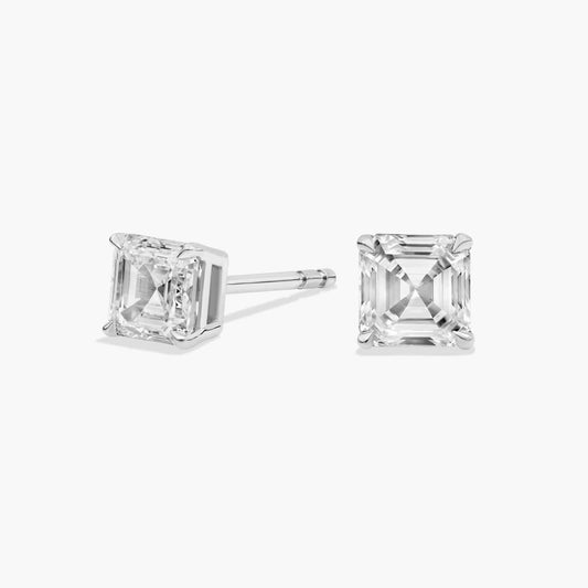 Diamond Asscher Cut Stud Earrings CHECK