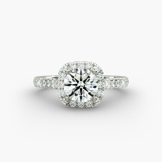 Cushion Halo Diamond Engagement Ring