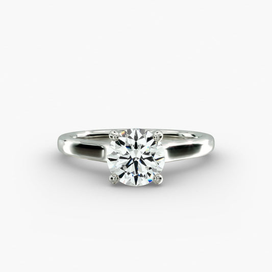 Twist Bridge Solitaire Engagement Ring