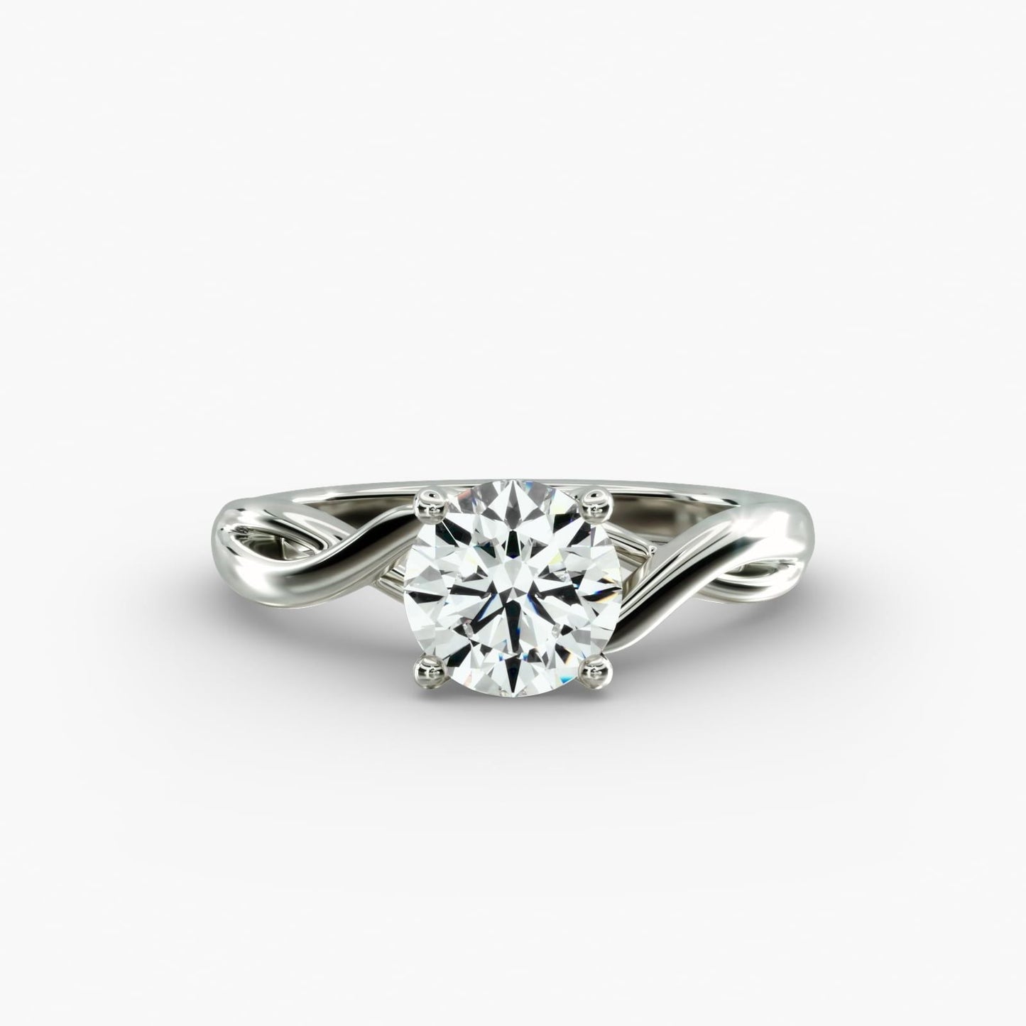 Twist Solitaire Plus Diamond Engagement Ring