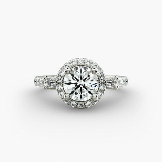 Vintage Baguette Halo Diamond Engagement Ring CHECK