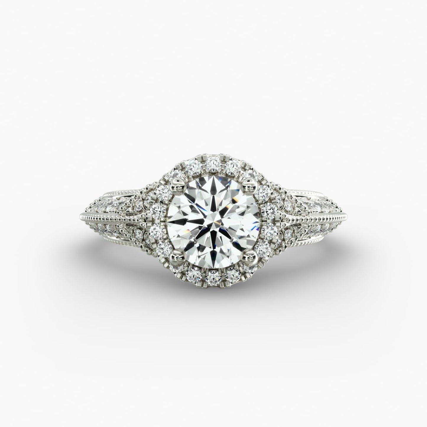 Vintage Inspired Halo Diamond Engagement Ring CHECK