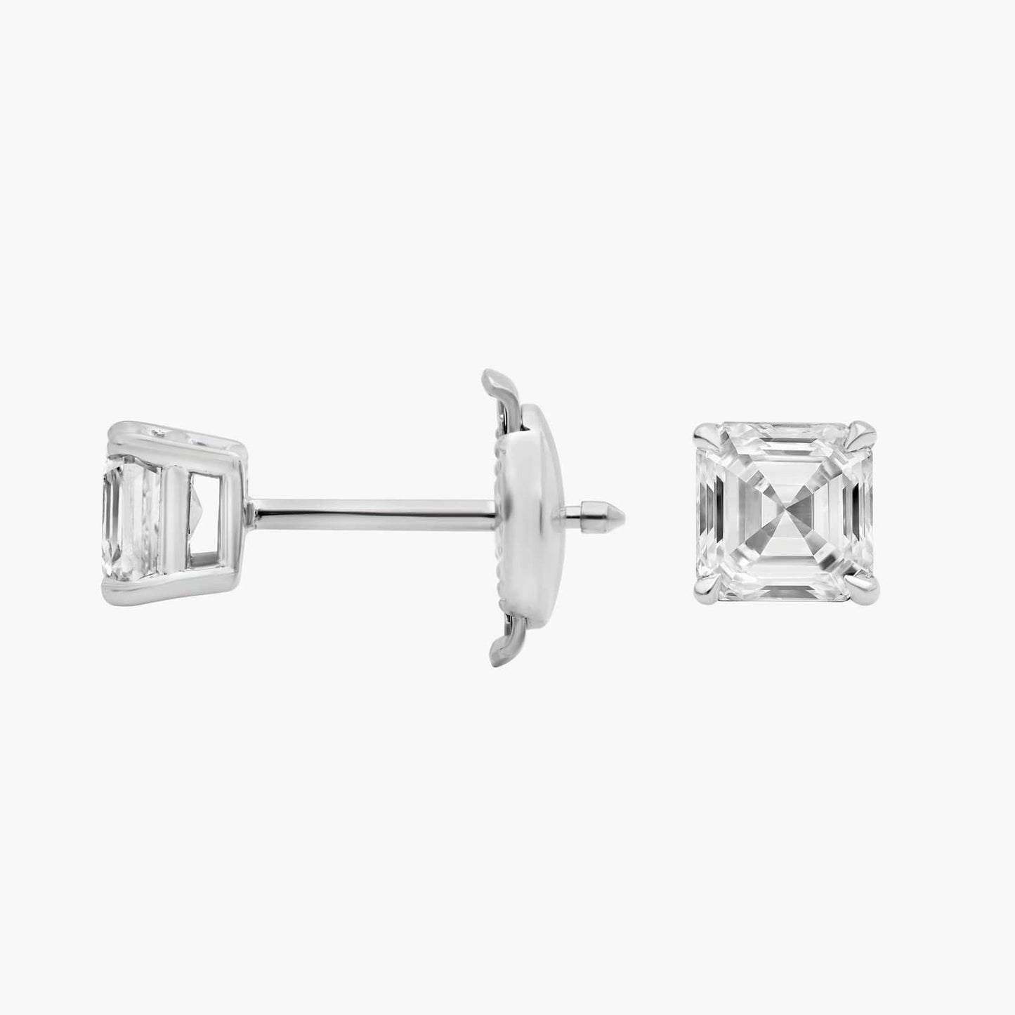 Diamond Asscher Cut Stud Earrings CHECK