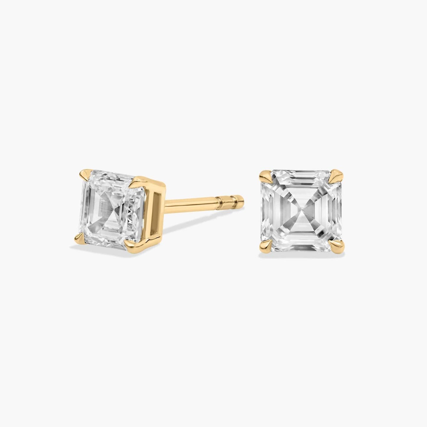 Diamond Asscher Cut Stud Earrings CHECK