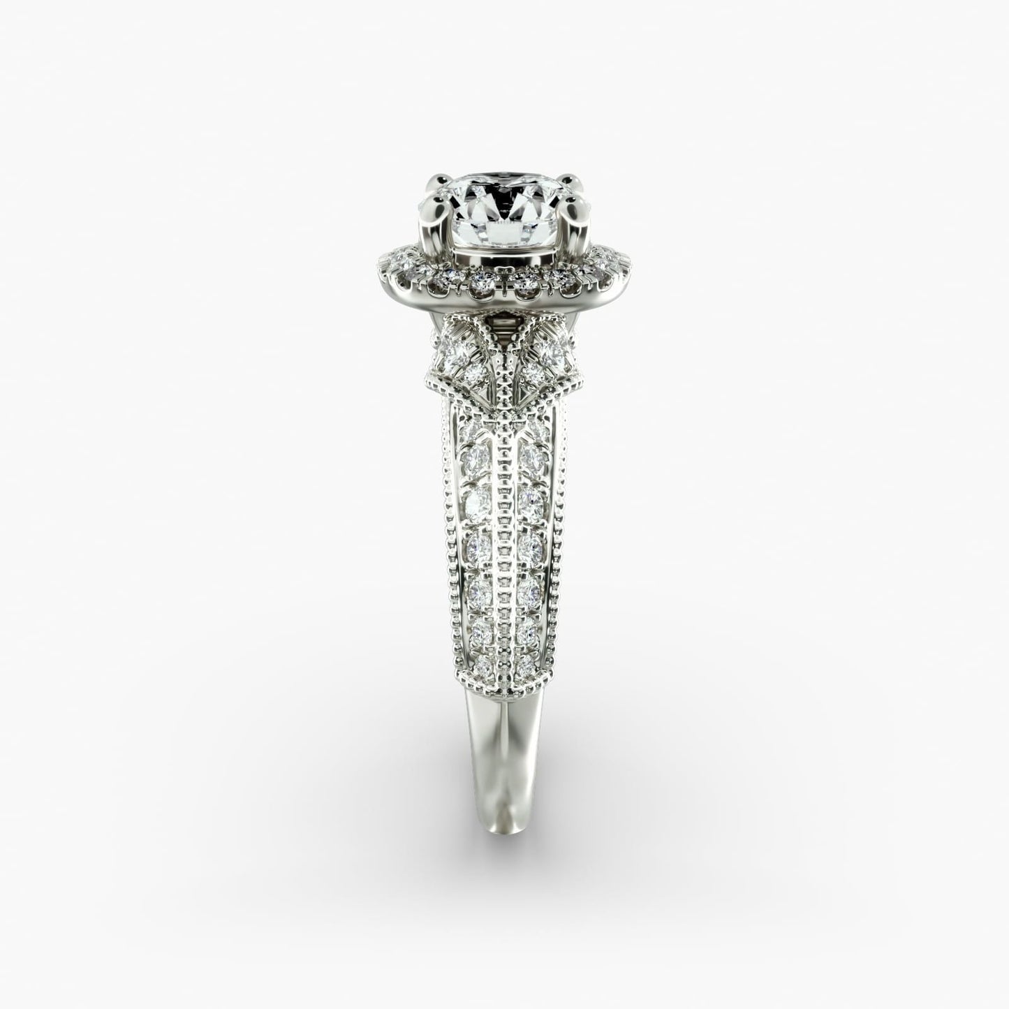 Vintage Inspired Halo Diamond Engagement Ring CHECK