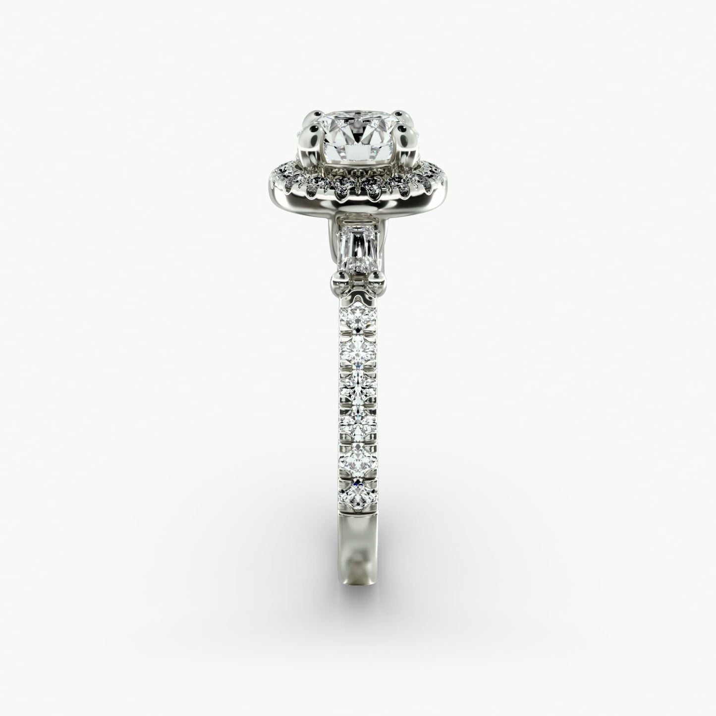 Vintage Baguette Halo Diamond Engagement Ring CHECK