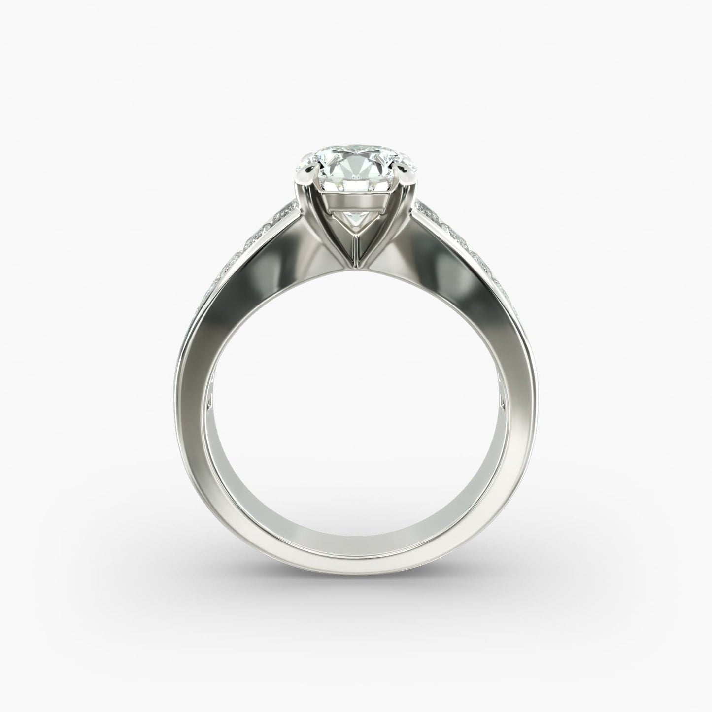 Baguette Channel Diamond Engagement Ring