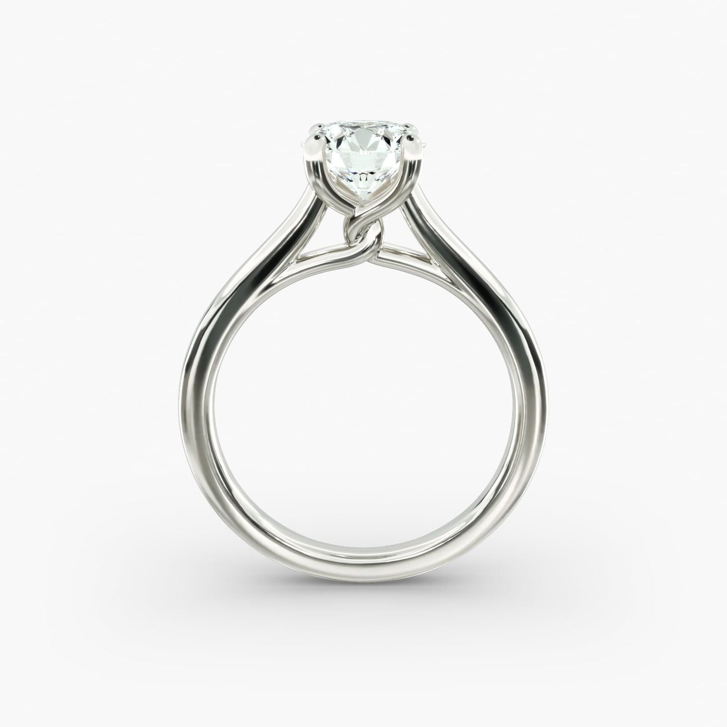 Twist Bridge Solitaire Engagement Ring