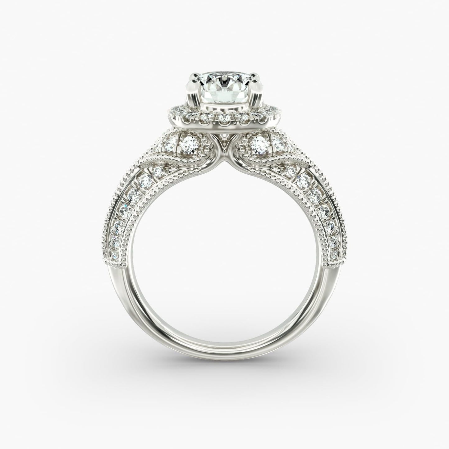 Vintage Inspired Halo Diamond Engagement Ring CHECK