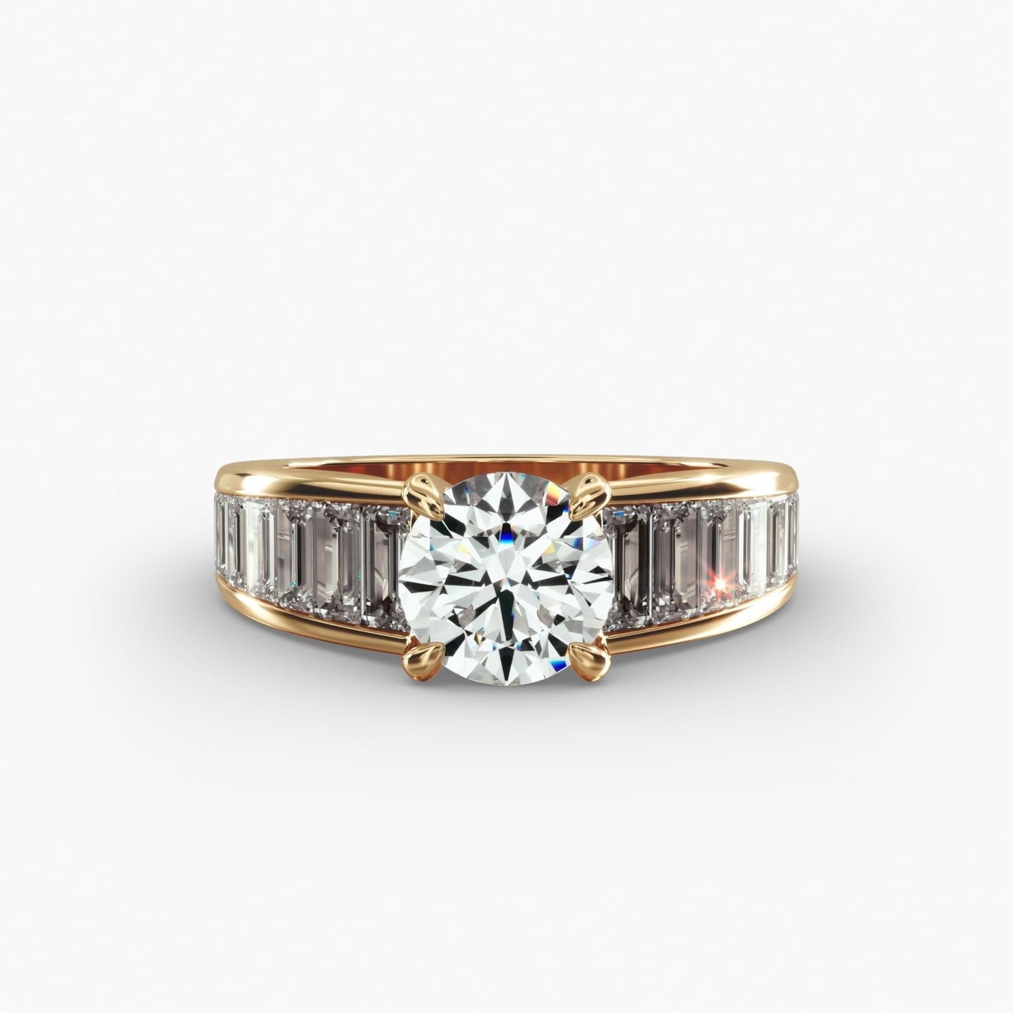 Baguette Channel Diamond Engagement Ring