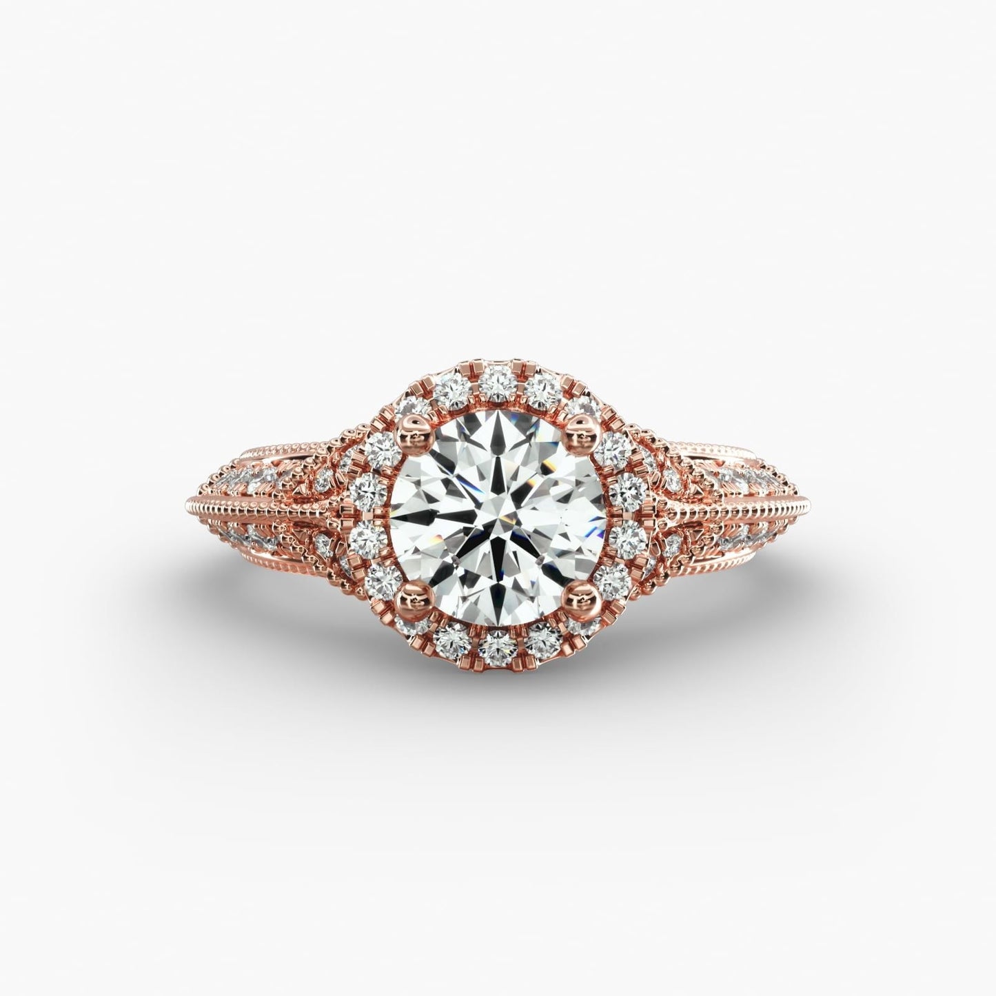 Vintage Inspired Halo Diamond Engagement Ring CHECK