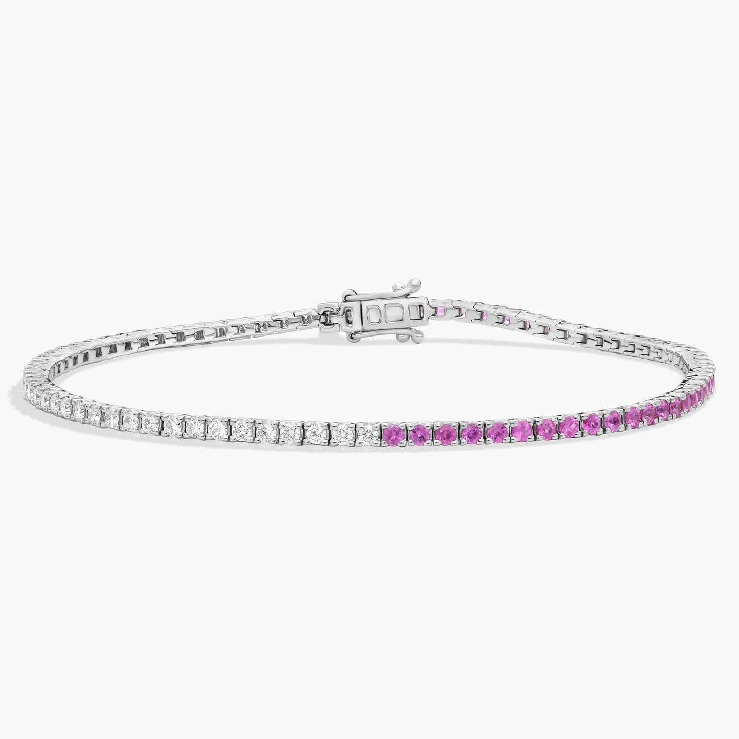 Half And Half Round Diamond Tennis Bracelet