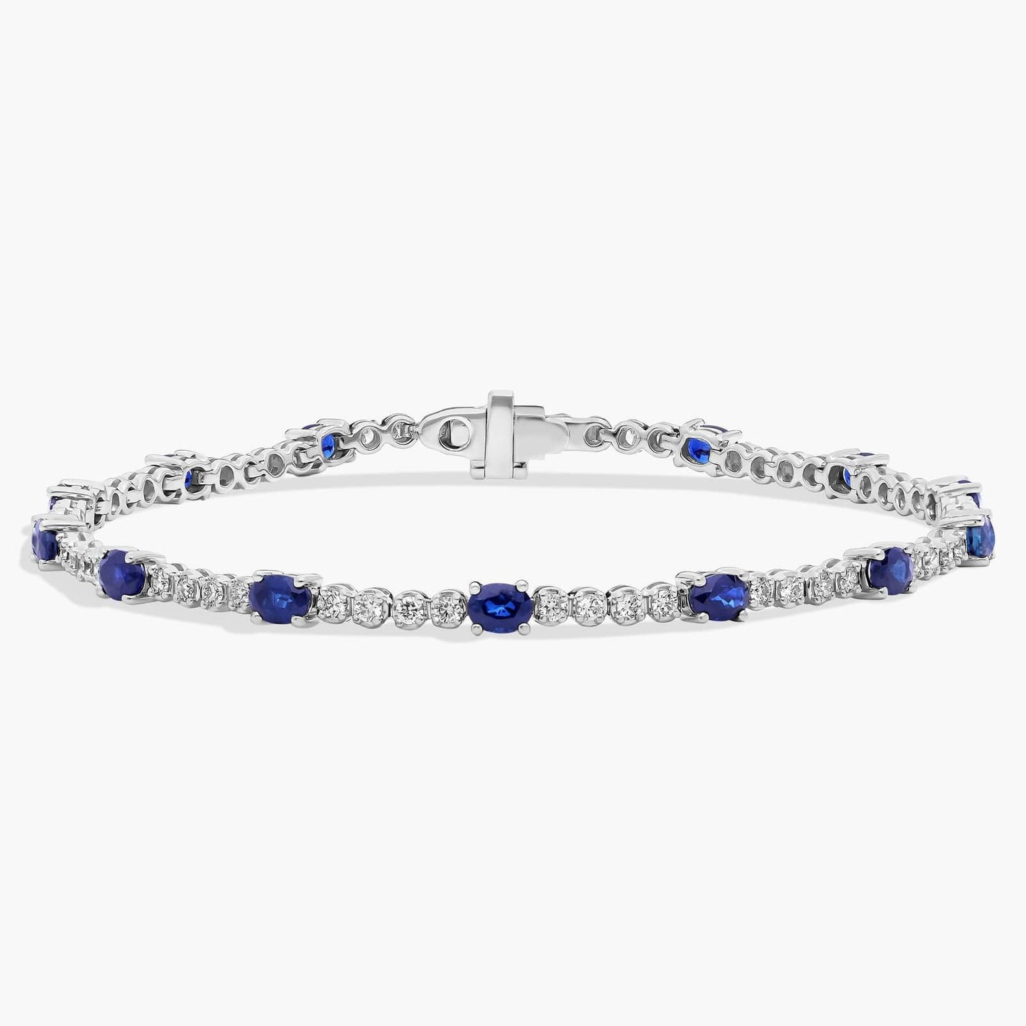 Oval Sapphire and Round Diamond Bracelet